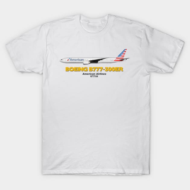 Boeing B777-300ER - American Airlines T-Shirt by TheArtofFlying